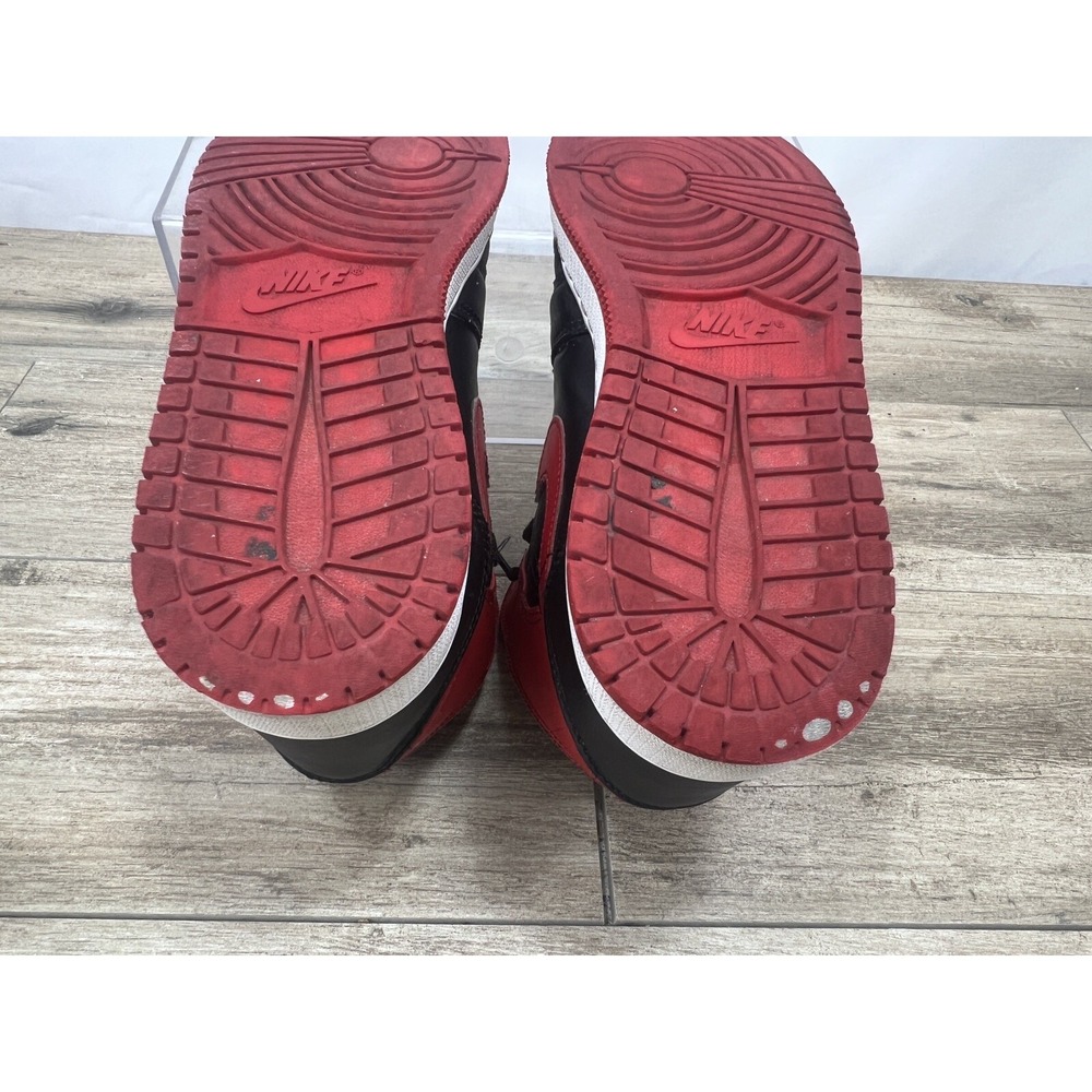 Nike Air Jordan 1 Mid Bred Youth Size 7Y Womens Sz 8.5 Black Red Sneaker Shoes - Picture 15 of 16